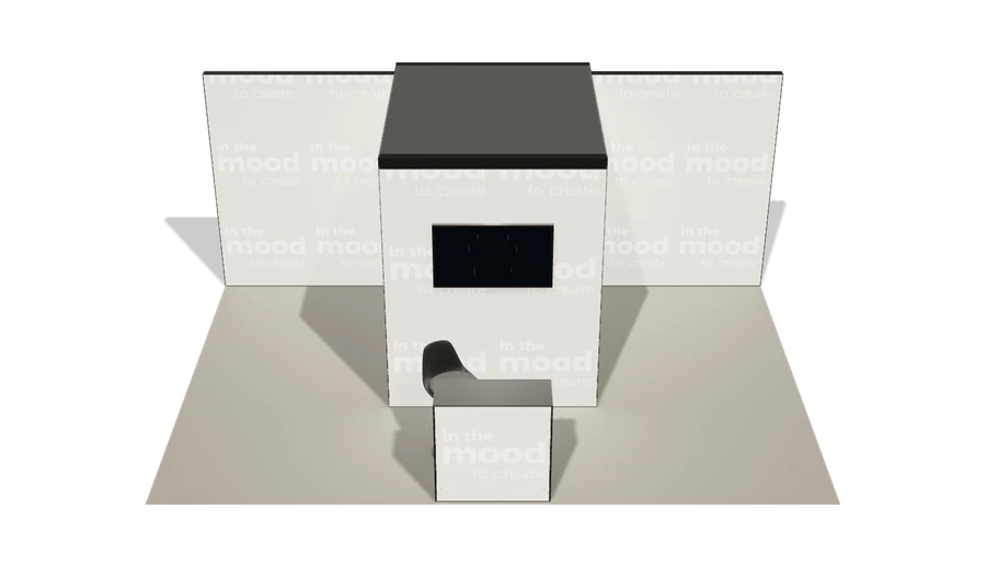 Układ z góry stoiska targowego stoisko polwyspowe 6x4 m100 led  pelny z0 r0 s2 l1 e1 p0 w0 m0 g0 a4 v2 o3