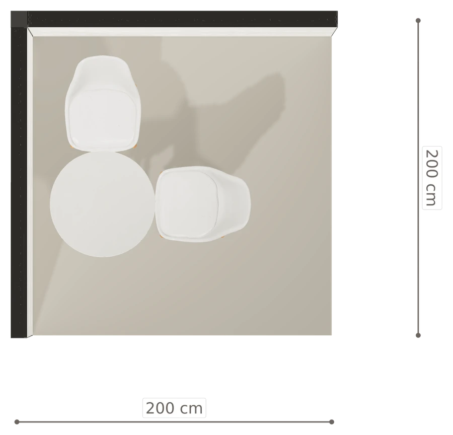Rzut z góry stoiska stoisko narozne lewe 2x2 m100 led  podstawowy z0 r0 s0 l0 e0 p0 w0 m0 g0 a4 v2 o4