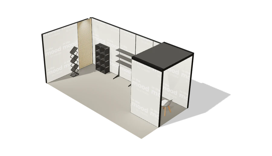 Układ z góry stoiska targowego stoisko narozne lewe 6x3 m100 led  pelny z0 r1 s1 l0 e0 p0 w2 m0 g2 a2 v2 o4