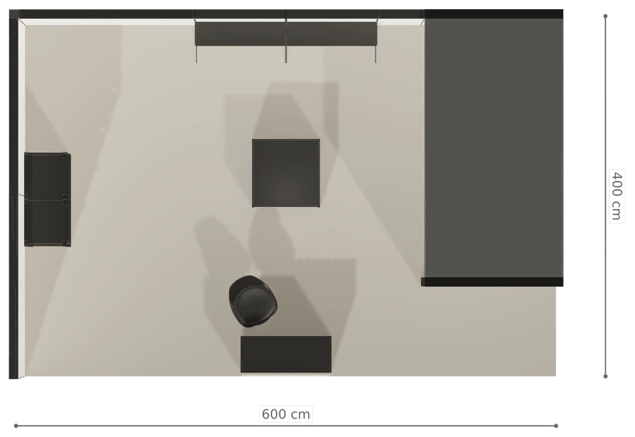 Rzut z góry stoiska stoisko narozne lewe 6x4 m100 led  pelny z0 r1 s2 l1 e0 p0 w2 m0 g2 a3 v2 o2