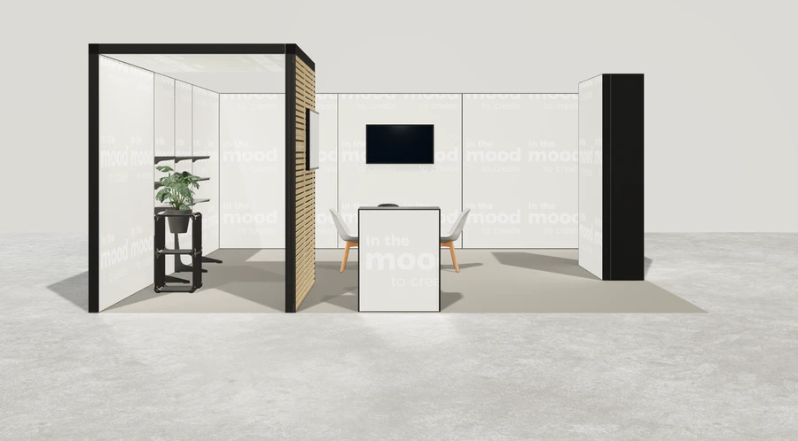 Od frontu stoiska targowego stoisko narozne lewe 6x6 m100 led pelny z0 r1 s2 l1 e1 p0 w1 m1 g0 a3 v2 o4