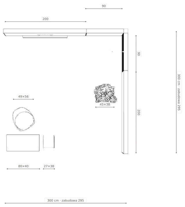 Rzut z wymiarami
