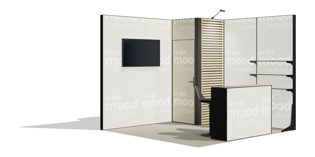 Okładka oferty stoiska stoisko narozne prawe 3x3 m100 led  ekspozycyjny z1 r1 s0 l1 e1 p0 w0 m0 g0 a1 v2 o2