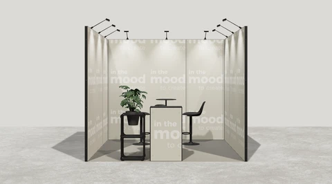 Gotowe stoisko 3 × 3 m, szeregowe, M50